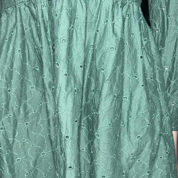 JCrew women’s Green Eyelet mini Button-Up Dress size 6 - Picture 10 of 14